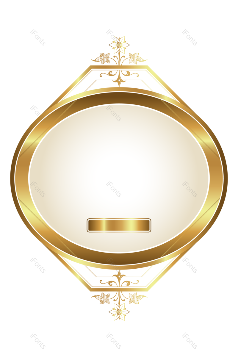 标签图片,金色渐变元素,金色边框PNG,欧式花边免抠素材